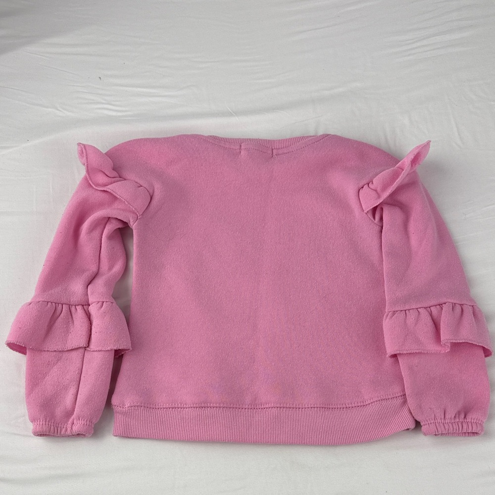 Between Girls Pink Butterfly Ruffle Fleece Lined Sweatshirt - Picture 3 of 4